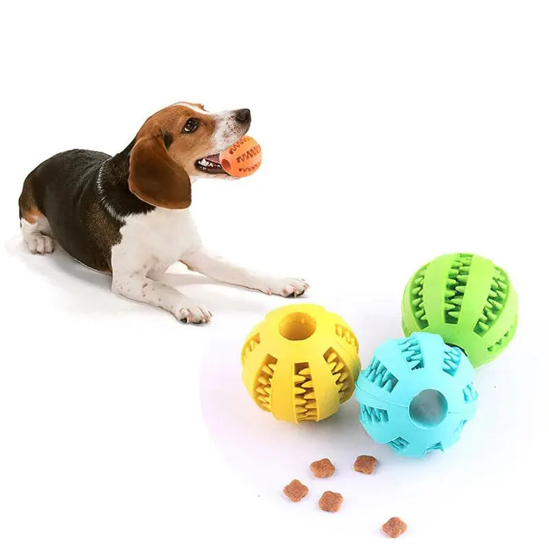 Nontoxic Bite-Resistant Dog Toy Ball – Treat Feeder & Dental Chew