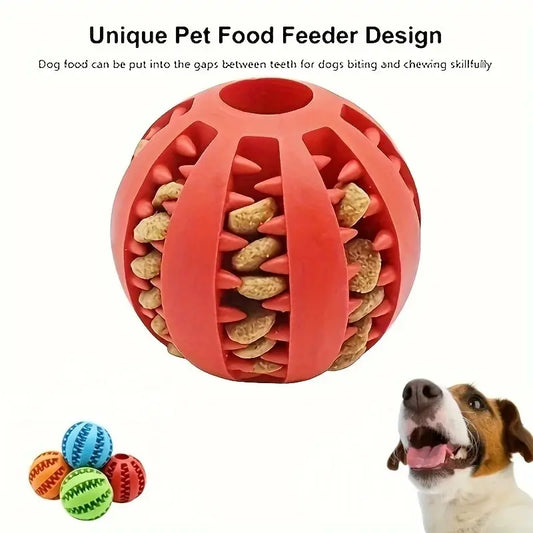 Nontoxic Bite-Resistant Dog Toy Ball – Treat Feeder & Dental Chew