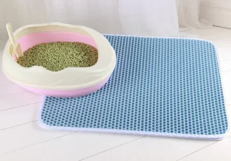 Non-Slip Waterproof Cat Litter Mat – Double Layer & Washable