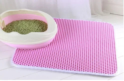 Non-Slip Waterproof Cat Litter Mat – Double Layer & Washable